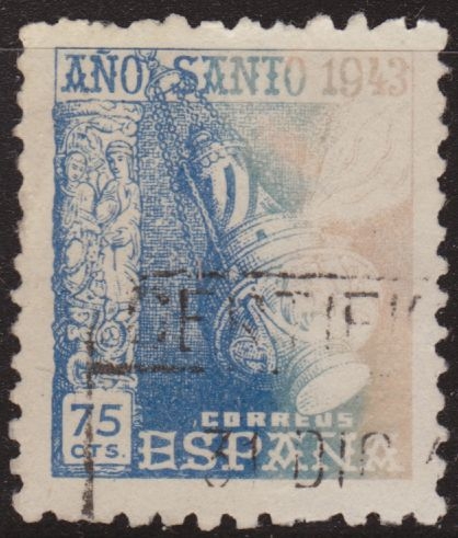 Espagne 1943 963 Timbre º Año Santo Compostelano Botafumeiro 75c Sello España Espana stamps Spain Briefmarken Spanien francobolli Spagna selos Espanha Frimærker Spanien Postzegels Spanje Postimerkit Espanja znaczki Hiszpania Pullar &#304;spanya &#1052;&#1072;&#1088;&#1082;&#1080; &#1048;&#1089;&#1087;&#1072;&#1085;&#1080;&#1080; &#12473;&#12479;&#12531;&#12503;&#12473;&#12506;&#12452;&#12531;